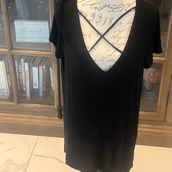 PINK Victoria's Secret Other - Black V-Neck Night Shirt with Crisscross Front